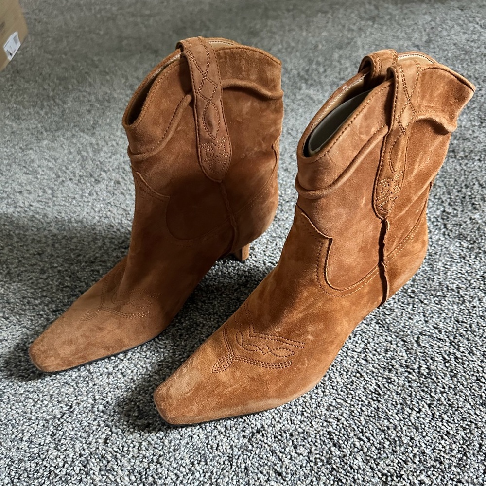 Sam Edelman Women's Taryn Kitten-Heel Western Booties - Size 7.5 - New